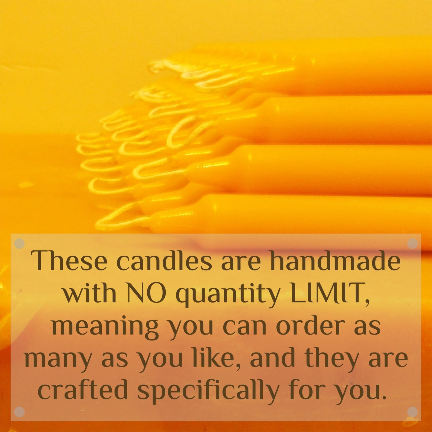 100% Pure Beeswax Candles (Set of 4) Organic Tapers - 8 Inches Tall, 3/4 Inch Diameter, Hand Made