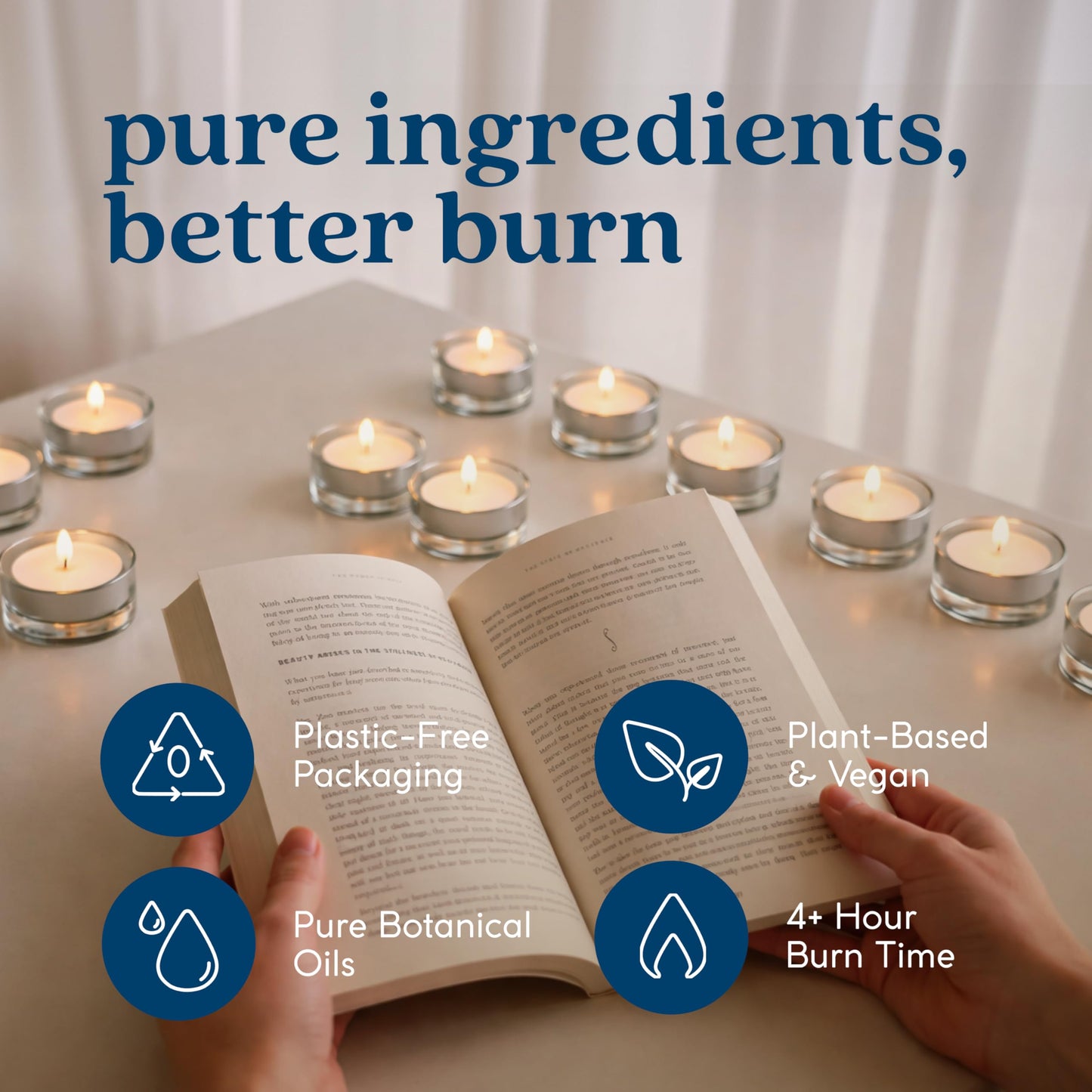 GoodLight Scented Vegan and Paraffin-Free Tea Light Candles (16 Count, Honeysuckle)