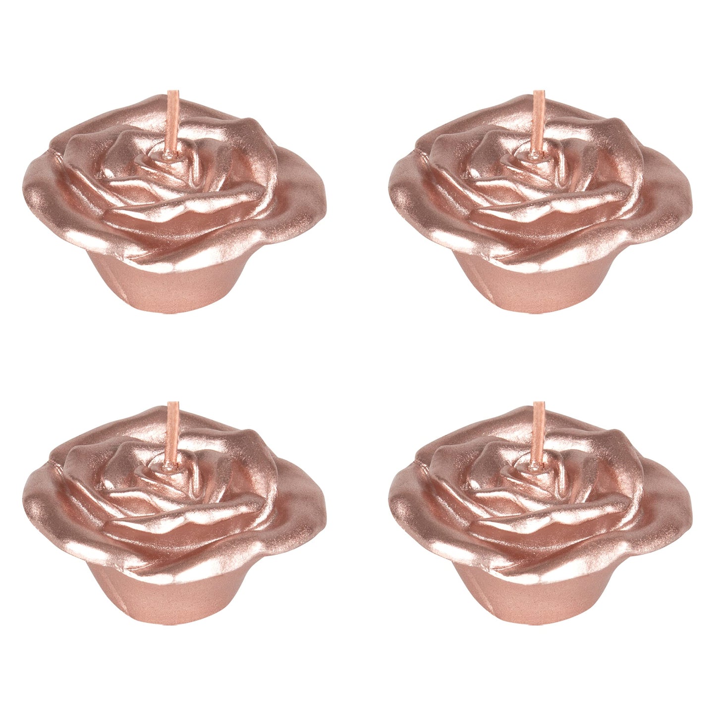Mega Candles 4 pcs Unscented Rose Petals Flower Rose Gold Floating Candles, Hand Poured Wax Candle 2 Inch Diameter, Home Décor, Wedding Centerpieces, Holidays, Occasions, Events, Festivities
