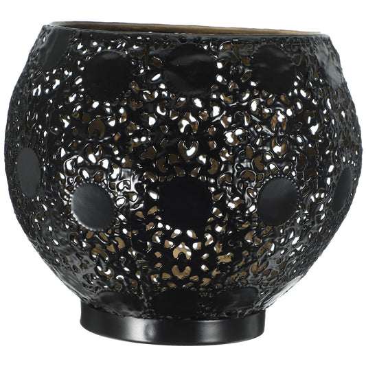 Milisten Vintage Iron Hollow Sphere Candle Holder Tea Light Stand Metal Desktop Candlestick Lantern Moroccan Style Home Décor Accent