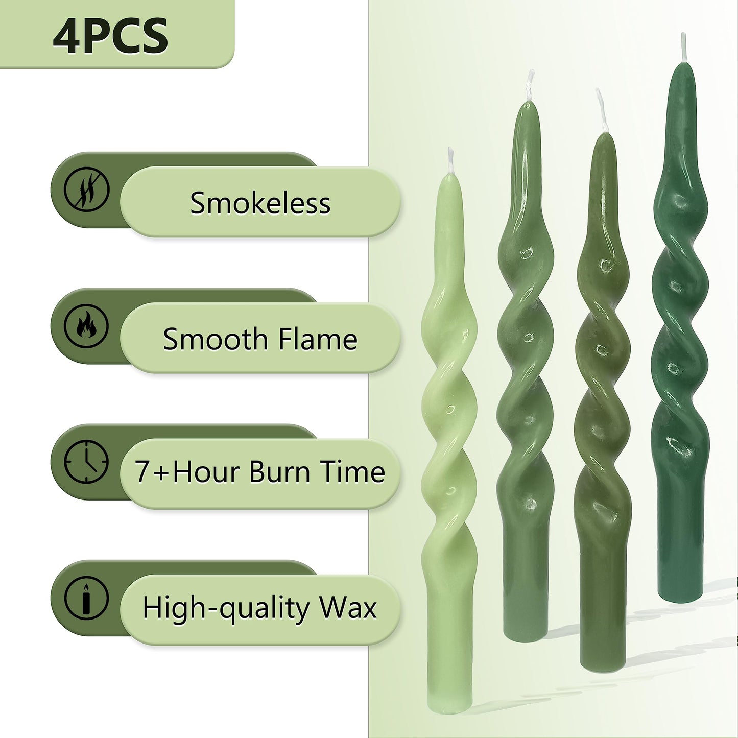 Spiral Taper Candle Twisted Candlesticks Unscented Candles Gradient Handmade Candle Stick Dinner Candlesticks for Home Décor Weddings Festive Seasons Holiday