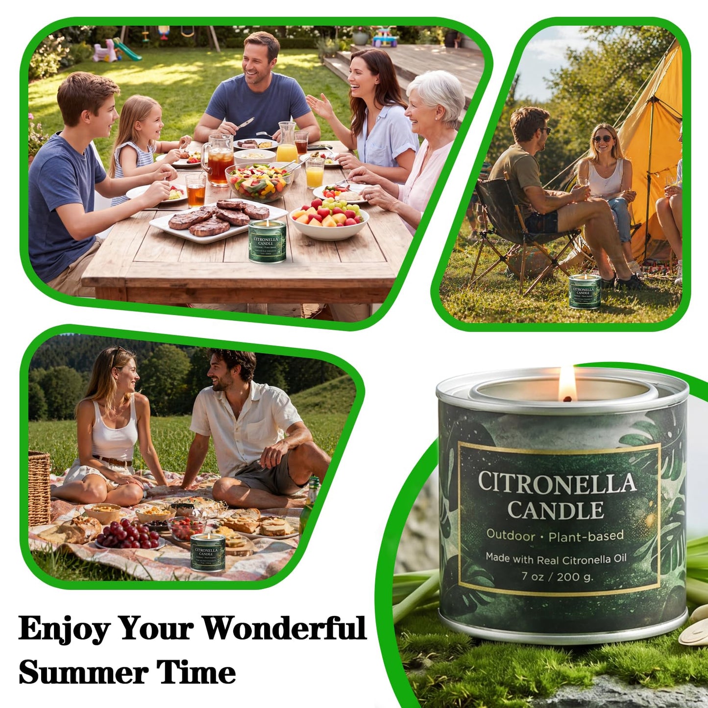 Citronella Candles Outdoor 6 Pack,42 Oz 300 Hours Long Lasting Burn Citronella Candles,Citronellas Candle Set with Fresh Citronellas Oil and Natural Soy Wax for Camping,Garden,Patio,Yard,Balcony