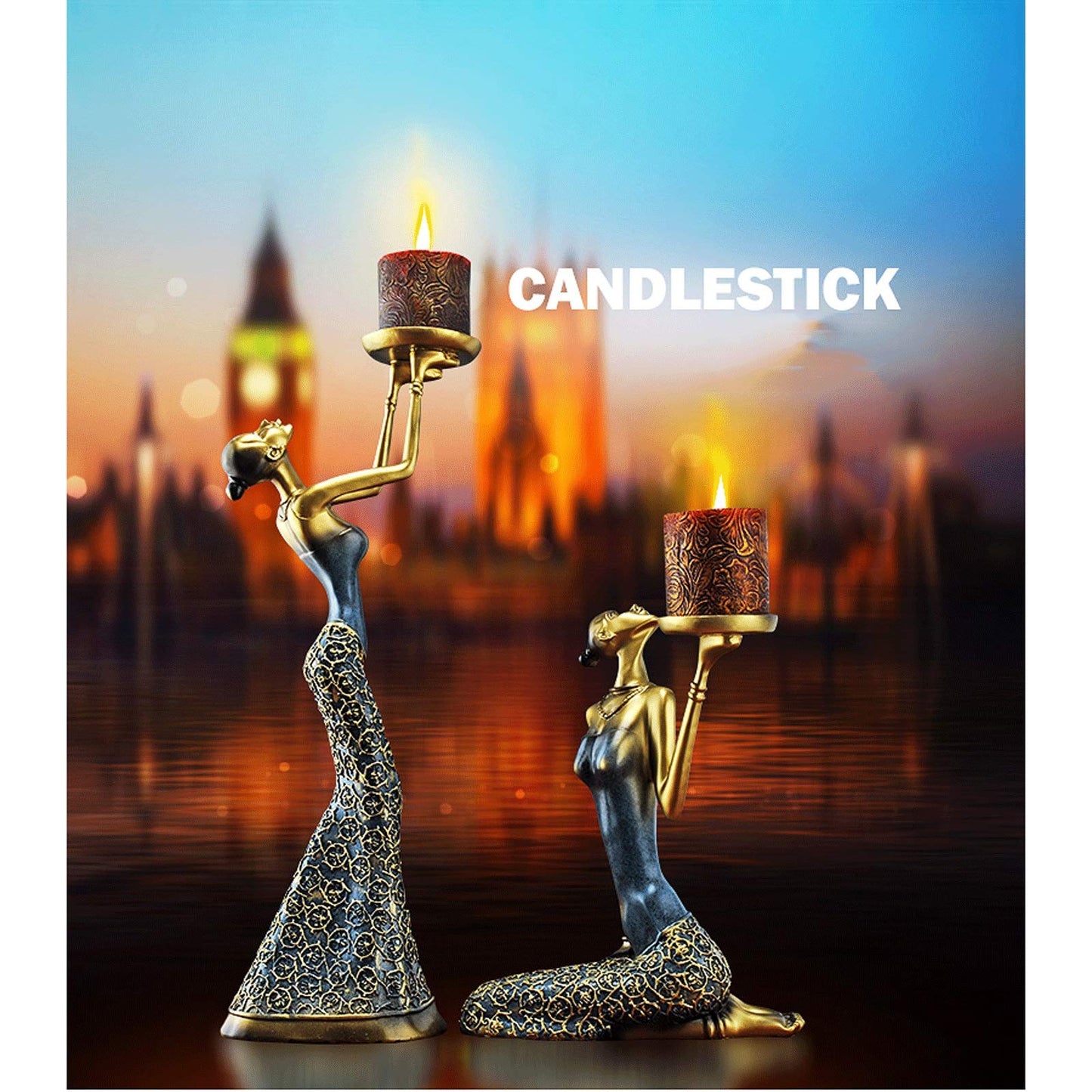 XILIN-1987 Candle Holderss 2 Pcs Candle Stick Holders Set, Wedding Centerpieces Candlestick Holders Candles Stand Decoration Ideal for Weddings, Special Events, Parties Decorative Candlestick