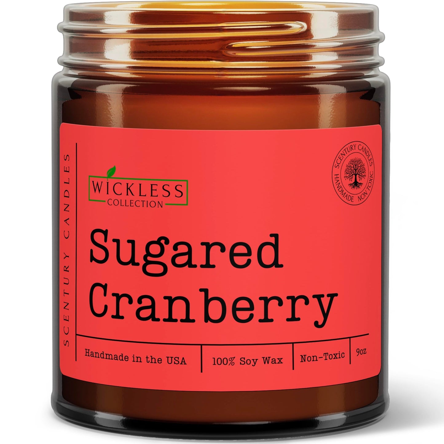 Wickless Sugared Cranberry Scented Candles for Candle Warmer Lamp, Many Scents to Choose, 100% Non-Toxic Soy Wax, Candle Melts for Warming Plate, Handmade in The USA (Sugared Cranberry)