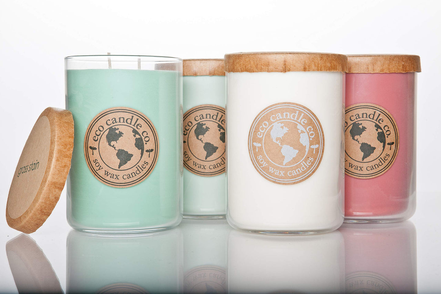 ECO CANDLE CO. Recycled Candle, Ocean Waves, 26 oz. - Scents of Marine Air, Citrus, & Musk - 100% Soy Wax, No Lead, Kraft Paper Label & Lid, Hand Poured, Made from Midwest Grown Soybeans