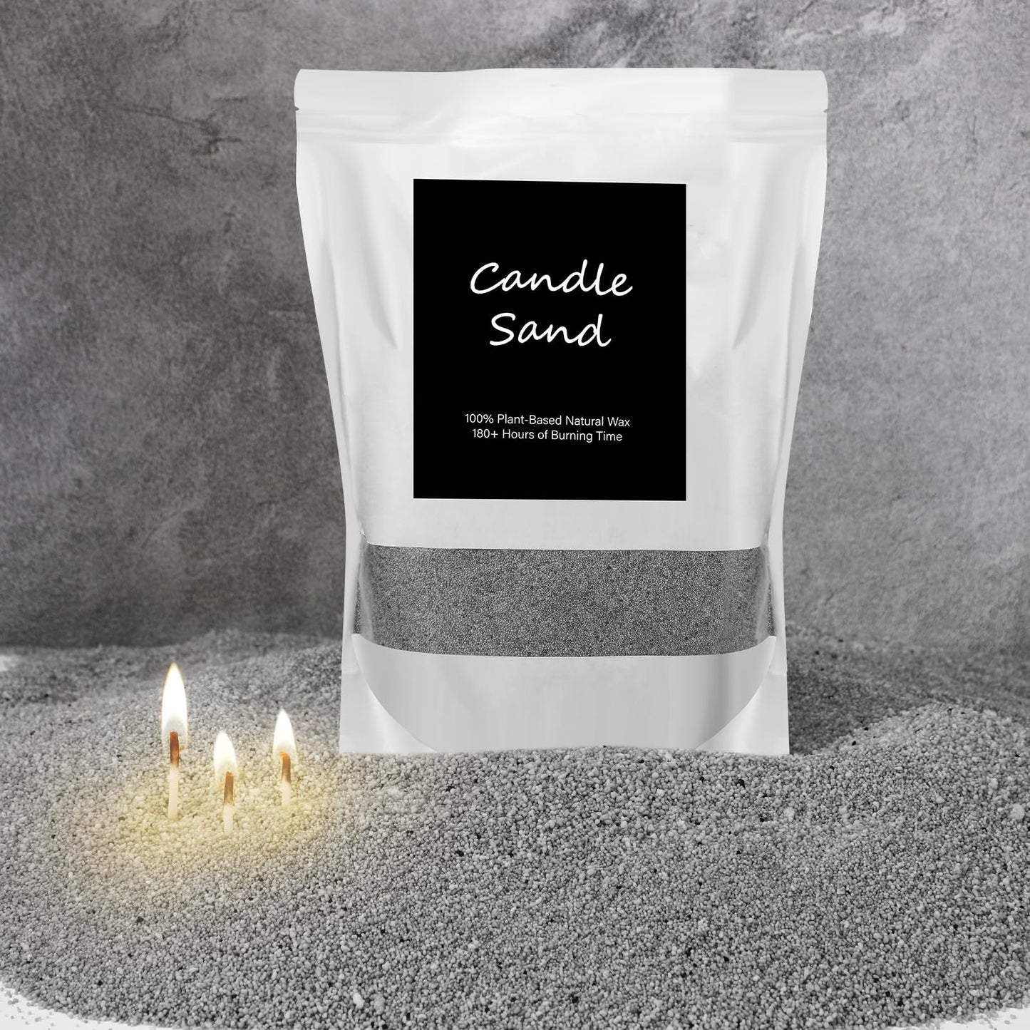 MTLEE Candle Sand 3.3 lb DIY Pearled Candle Making Kit Included 20 Pcs Wicks and Refillable Beaded Wax Sand Beaded Wax Gift with Wicks Self Extinguish for Home Wedding Party Women(Gray)