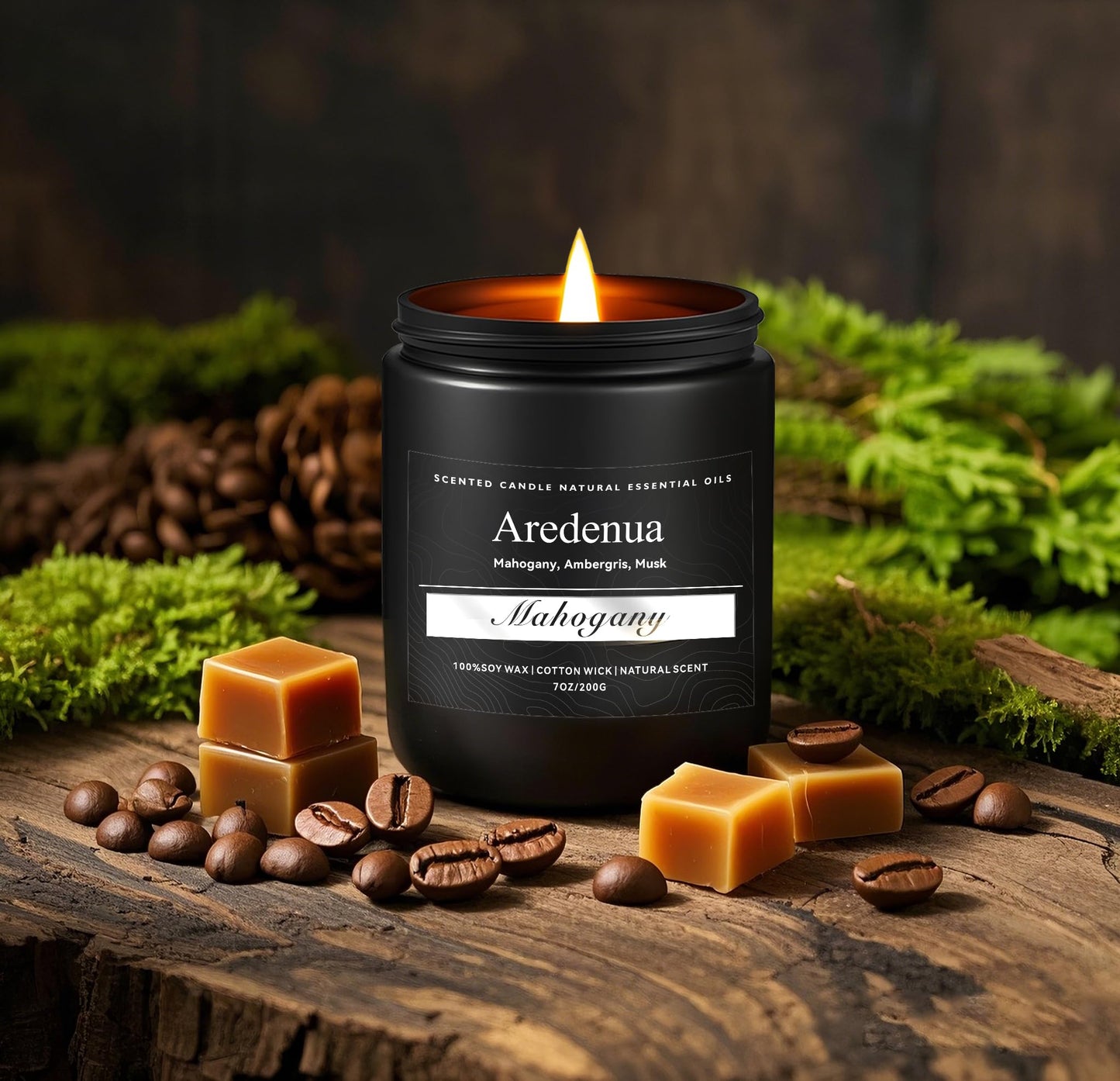 Caramel Coffee Candle | Soy Scented Candles for Home & Office, 50H Clean Burn, Manly Gifts for Fathers Day – Aromatherapy Candle for Dad or Husband, Cozy Coffee & Caramel Scent