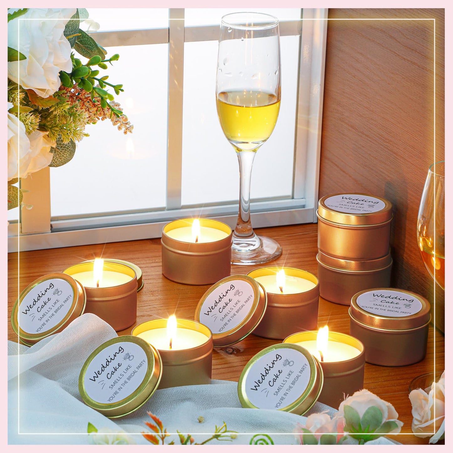 Conelist 8 Pcs Bridesmaid Proposal Gifts Smells Like You're in the Bridal Party Candles Bridesmaid Gifts Natural Soy Wax Candles for Best Friends(Pink,Classic)
