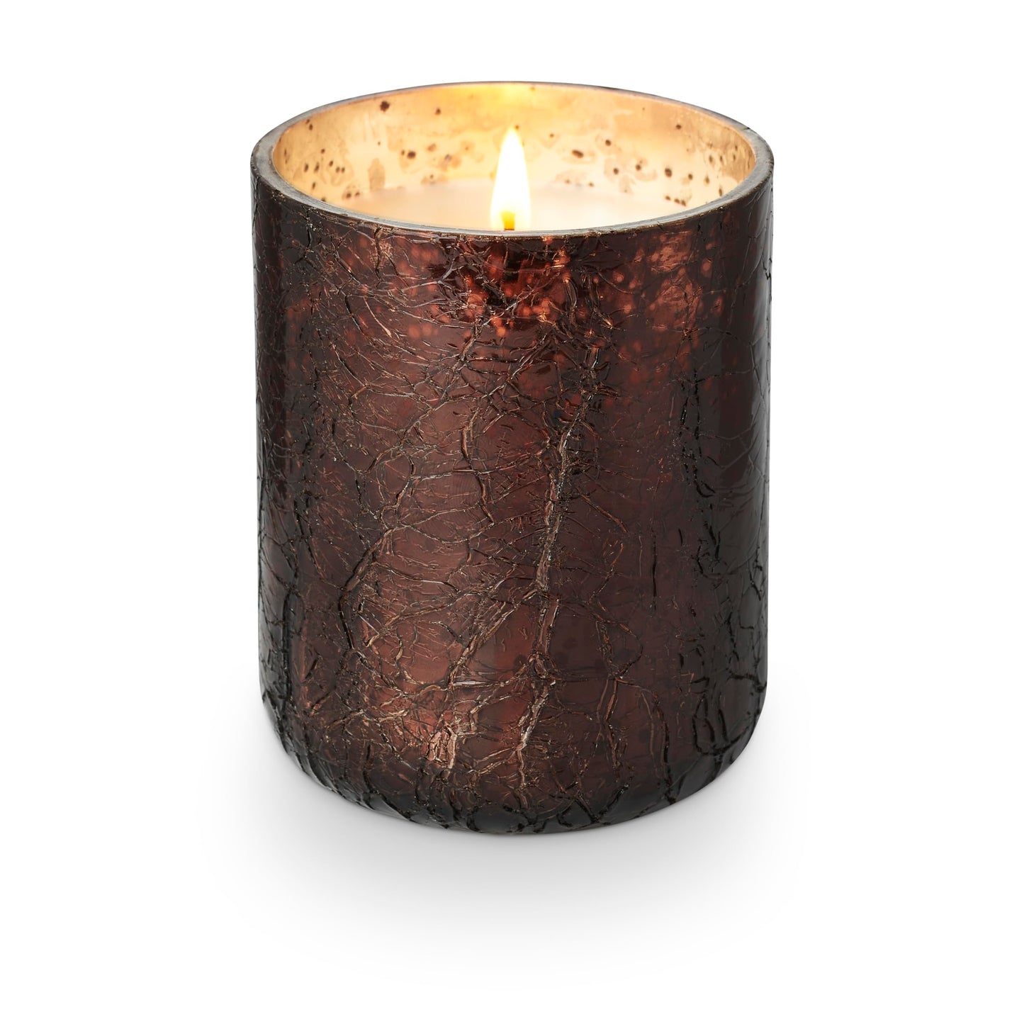 Illume Noble Holiday Midnight Pumpkin Small Crackle Glass Candle