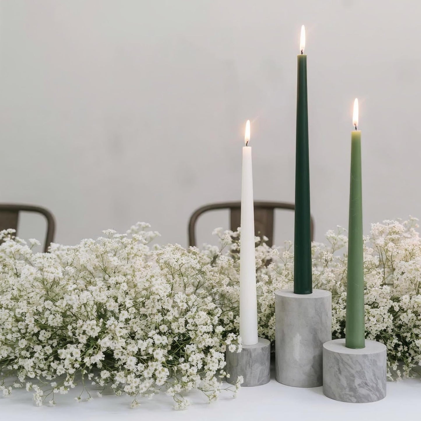 Tapered Dinner Candles - Soy & Paraffin Blend, Dinner Candles with Long-Lasting 7-Hour Burn for Stylish Homes - Candle in Curated Colors Ideal Gift for Hosts, Brides & Event Planners-Sage