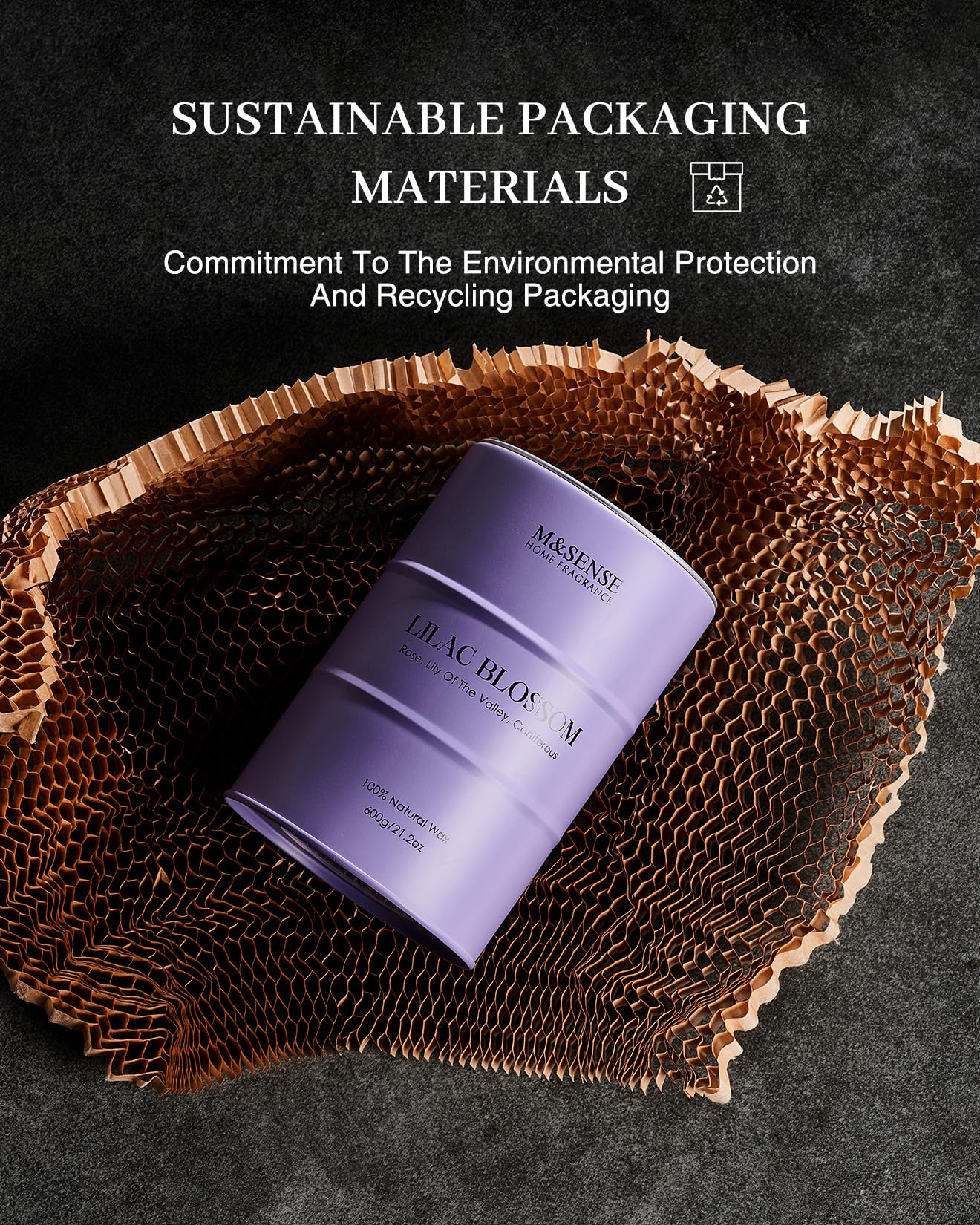 M&SENSE Large Lavender Soy Candles for Home Scented 21.2oz 120 Hour Long Burning, Aromatherapy Candle for Stress Relief Meditation Relaxing, Appreciation Gifts for Mom Teacher Friends