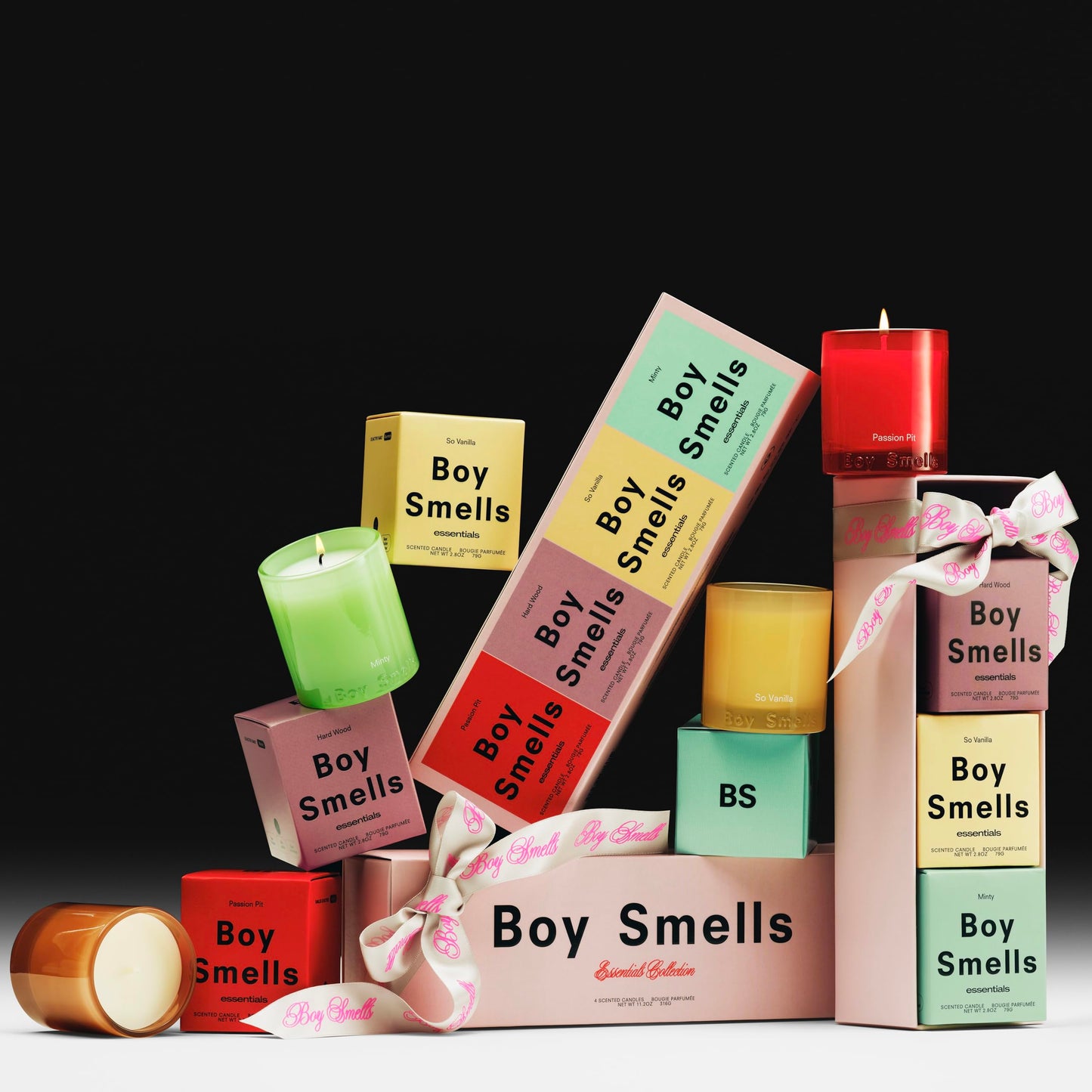 Boy Smells Essentials Votive Quad Gift Set – 4-Piece Mini Soy Wax Candle Collection for Home Fragrance & Gifting – 3oz Each