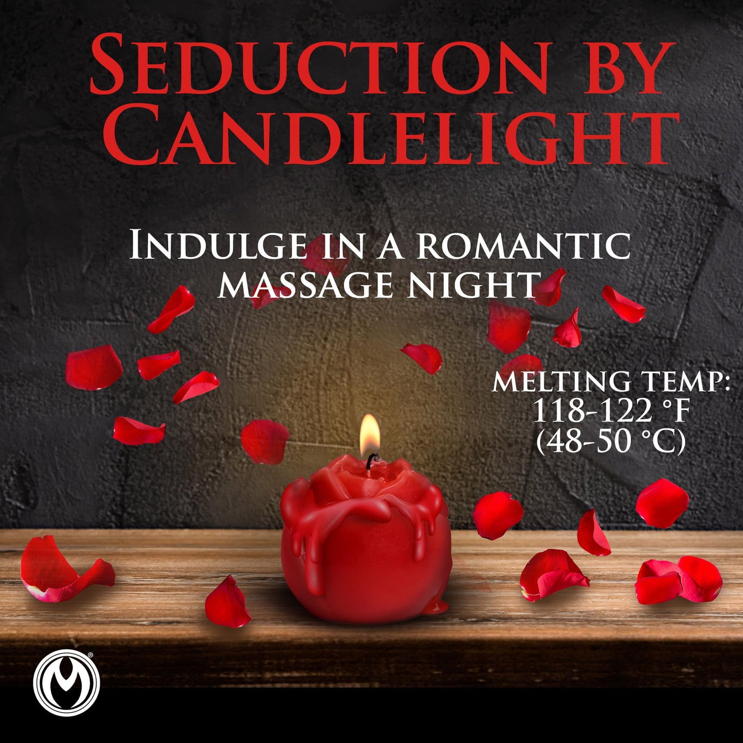 Flaming Rose Drip Candle for Wellness and Relaxation & Romantic Candle Massage. Low Melting Point. Unscented Paraffin Body Wax. Perfect Spa Gift for Self-Care. 1 Piece, Red.