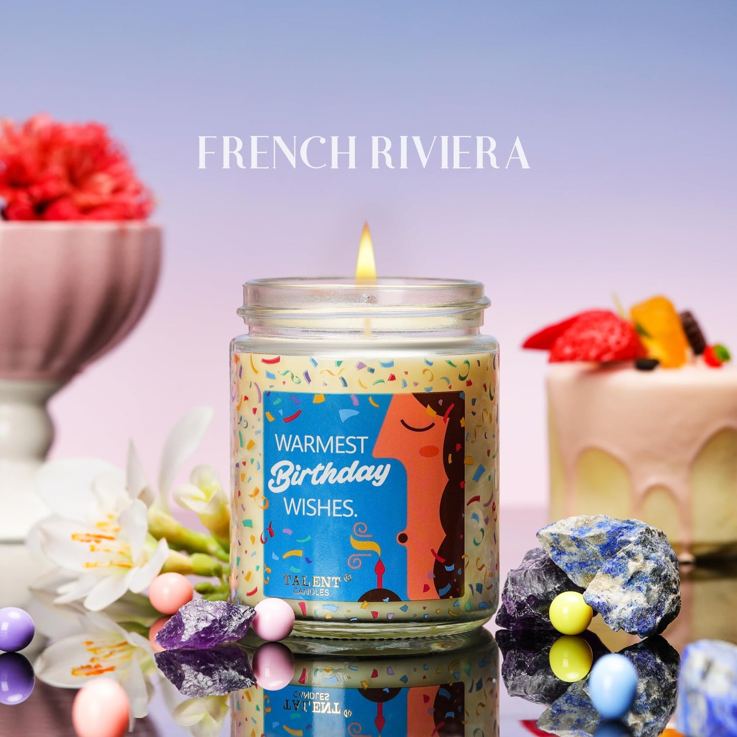 Gifts for Women, Unique Gifts for Women, Best Friend Funny Birthday Gifts for Women Men, Friendship Gifts for Women Men Friends - 8.4 oz French Riviera Scented Candles Gifts, TCGJ7495-2-FR