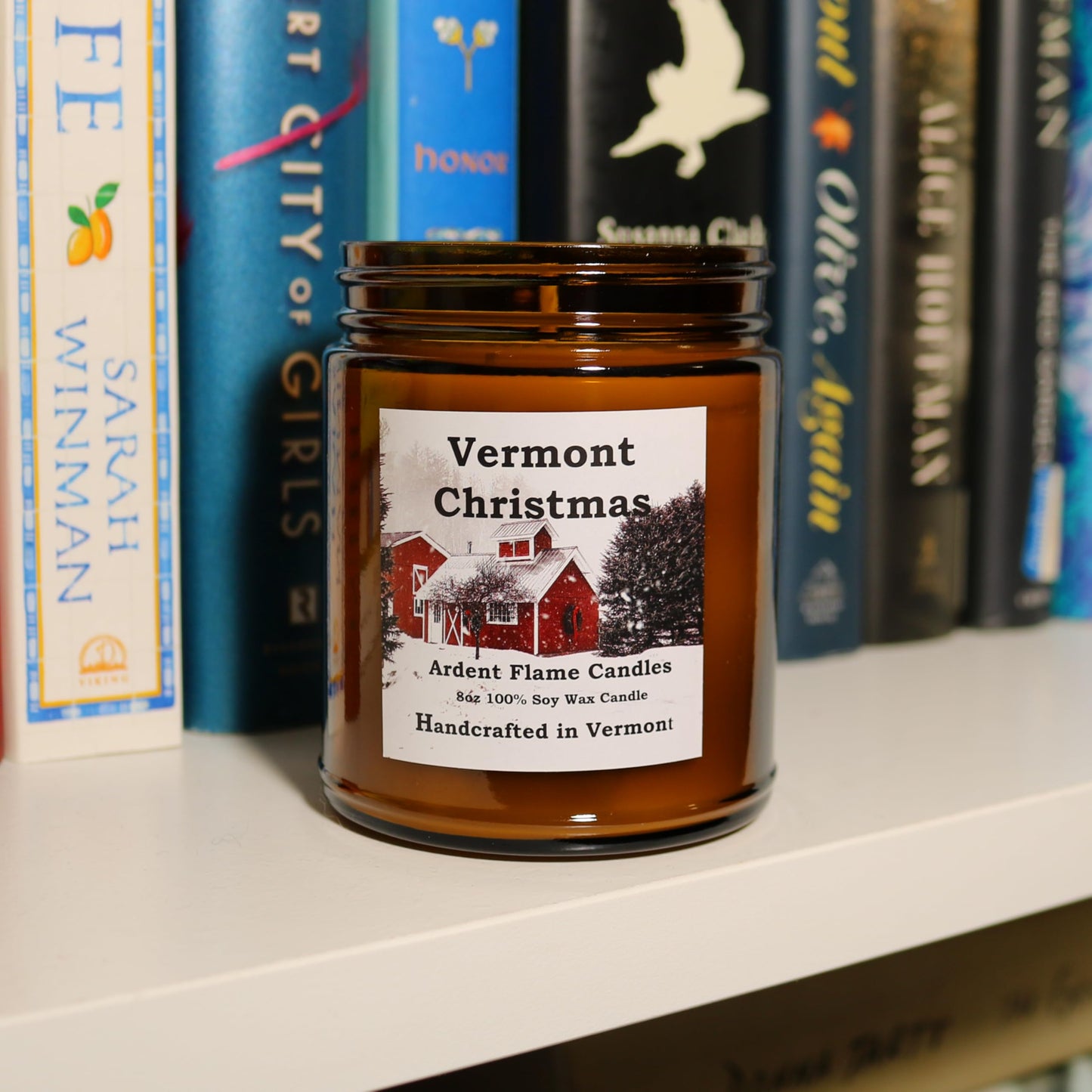 Ardent Flame Candles | Vermont Christmas | 100% Natural Soy Wax Candle for Home Decor | Highly Scented | Premium Fragrance | Handmade in Vermont, USA | 8 oz | Long Lasting | Gift for Women and Men