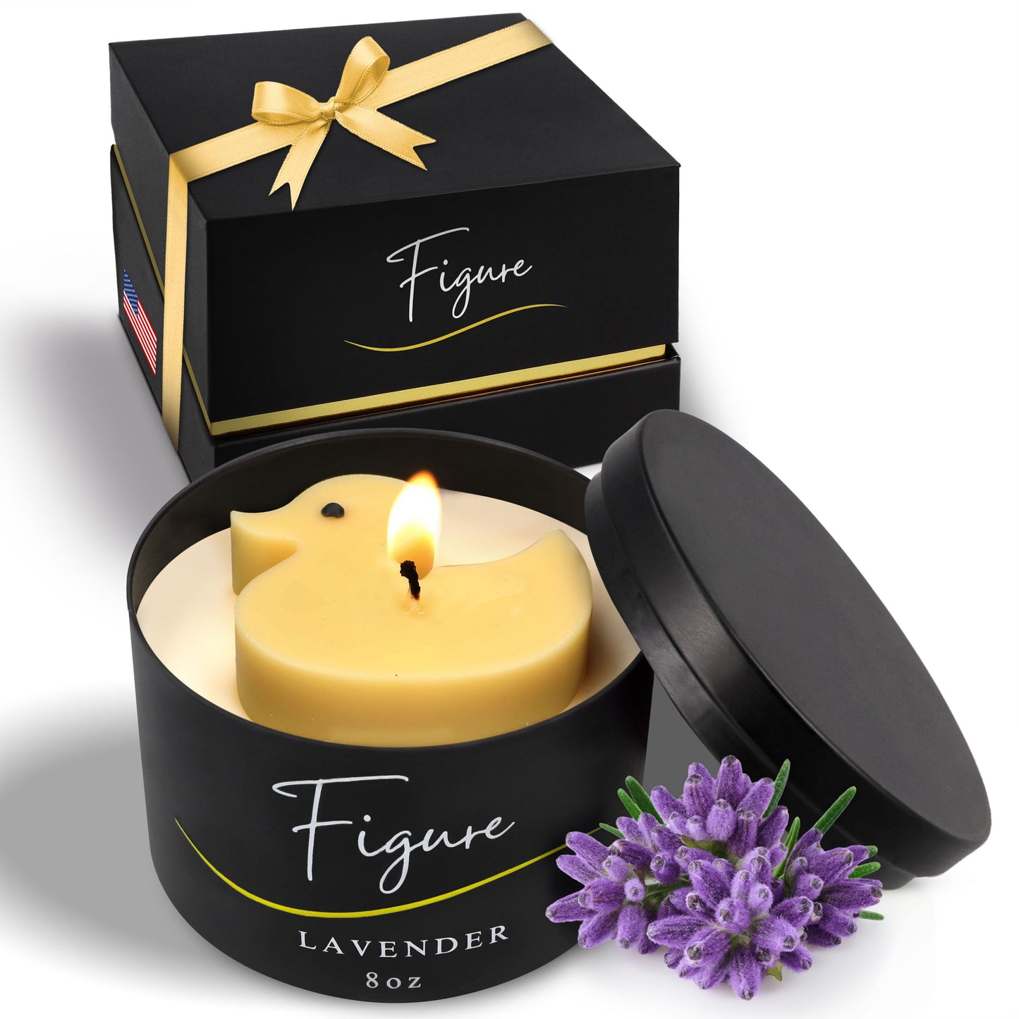 Duck Shaped Candle – Natural Soy & Beeswax Blend, Lavender Essential Oil | Handcrafted Duck Candle for Jeep Duck Lovers, Animal Fans, or Kids | Clean Burn, Gift Box, Made in USA
