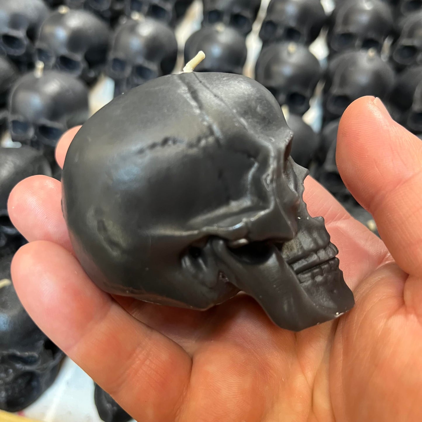 2 pcs Black Skull Candles for Spells 2.36 in Height