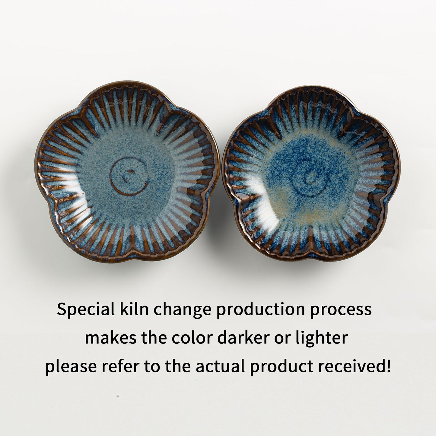 BEUNAIZER Ceramic Pillar Candle Holder Plates, Decorative Candlestick Holder, Tea Light Incense Santo Palo Holders, for Dinning, Party, Wedding, Birthday, Anniversary, 1pack (Blue)