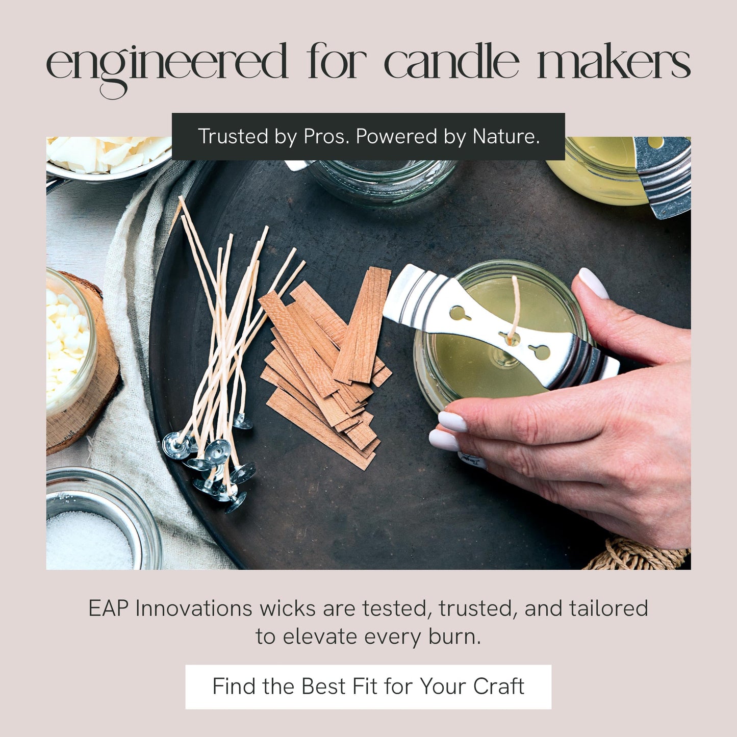 EAP Innovations CD-2 Candle Making Wicks, Ideal for Vegetable-Based Waxes, Flat Braided, Coreless Wicks for Candle Making & Consistent Flame, 6" Length, Pack of 100