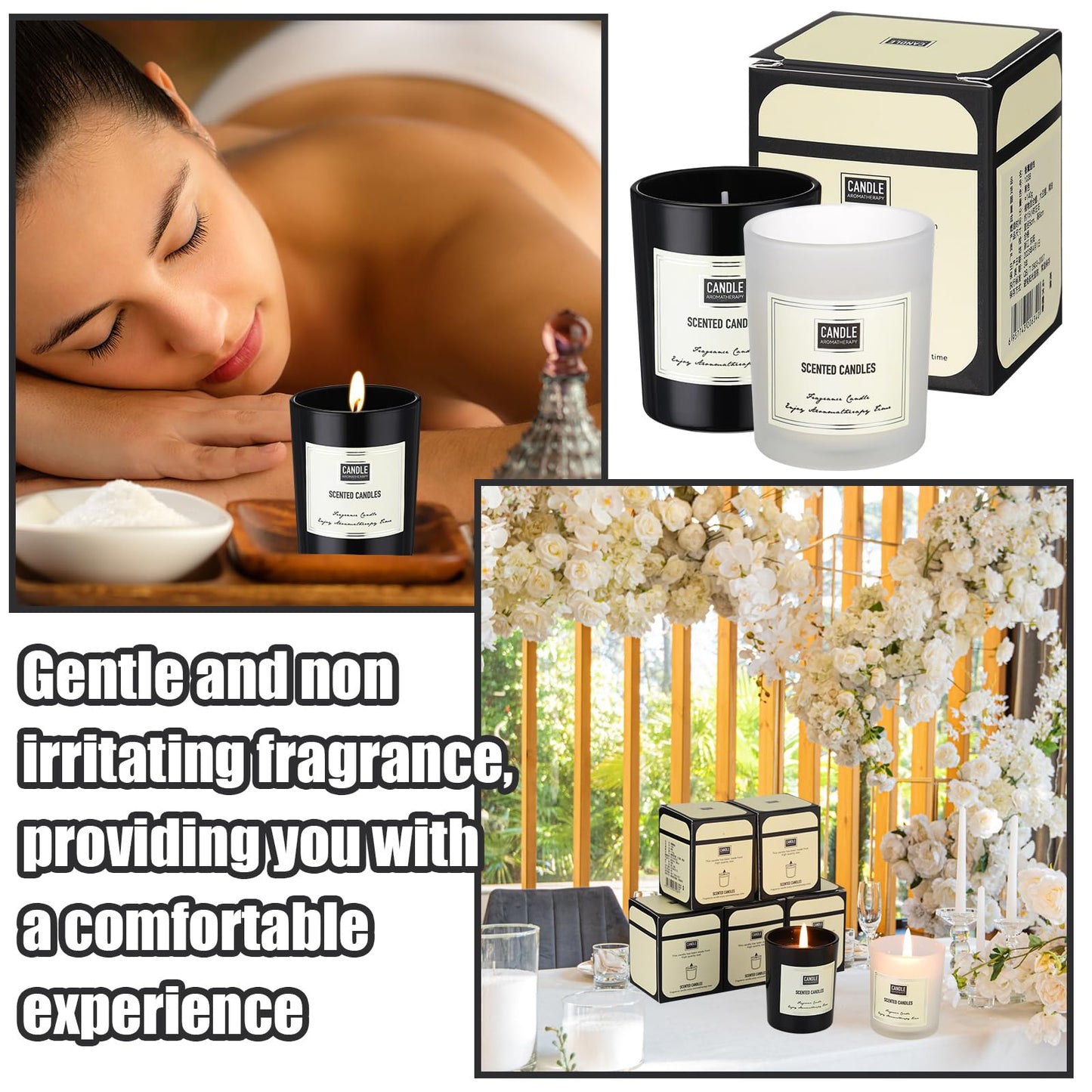 Threlaco 72 Pcs Scented Candles Bulk Home Aromatherapy Candle Gift for Women 8 Fragrance Long Lasting Soy Wax Jar Candles for Mother's Day Thanksgiving Christmas Coworker Employee (Fresh, Black White)