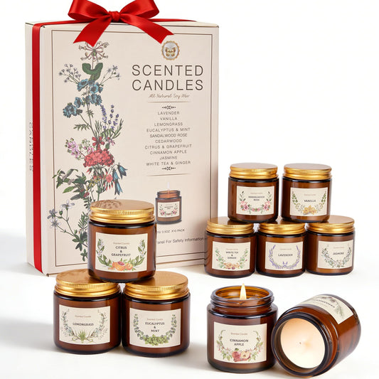 Scented Candles Set for Women Gifts, Soy Wax Candle 10 Pack, Long Lasting Aromatherapy Candles for Home, Birthday, Mother’s Day, Thanksgiving & Holidays