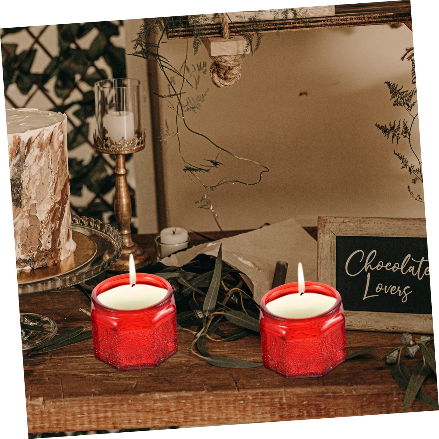 jojofuny 14pcs Glass Candle Containers Lids Embossed Jar Lids for Modern Decor Reusable Storage Can for Candle Making for DIY Gifts