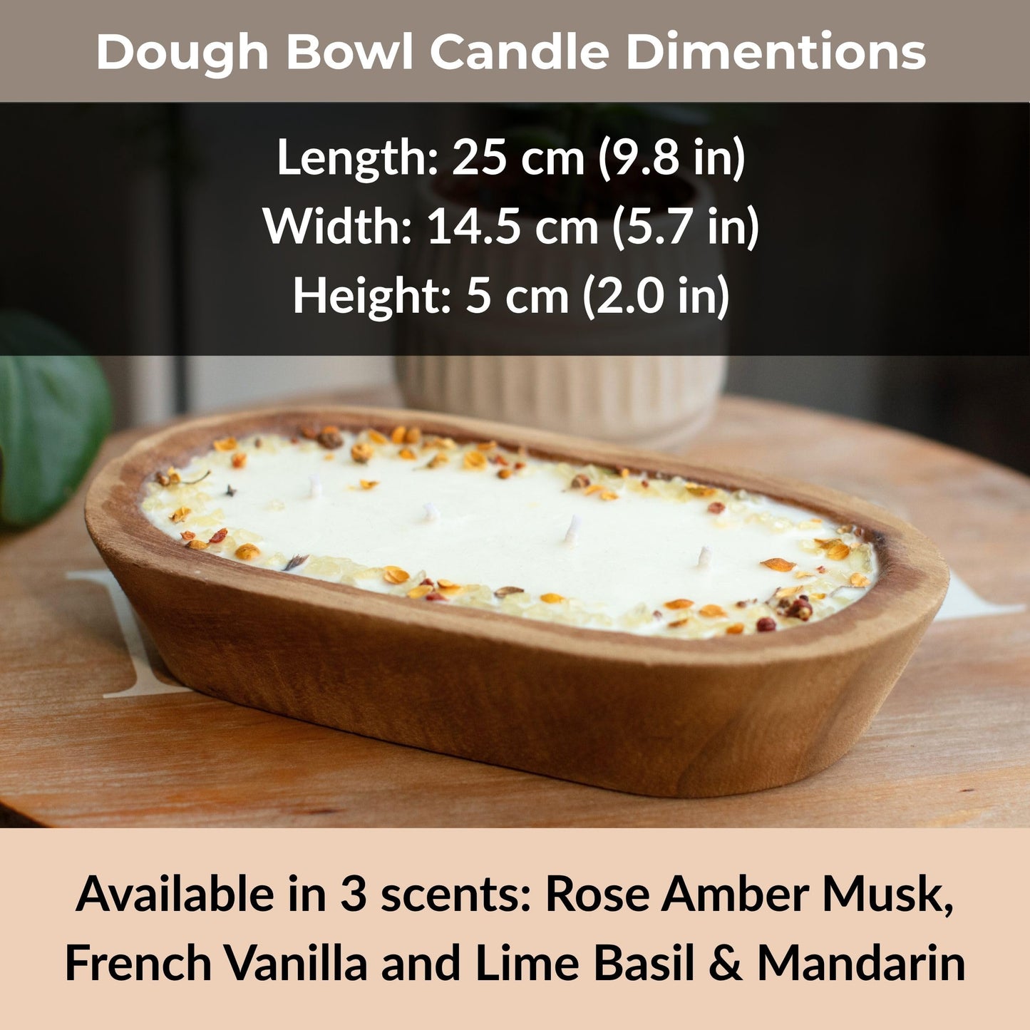Wooden Dough Bowl Candle, French Vanilla, Elegantly Handcrafted Beautiful Centerpiece, Uniquely Yours, a Gift of Distinction.