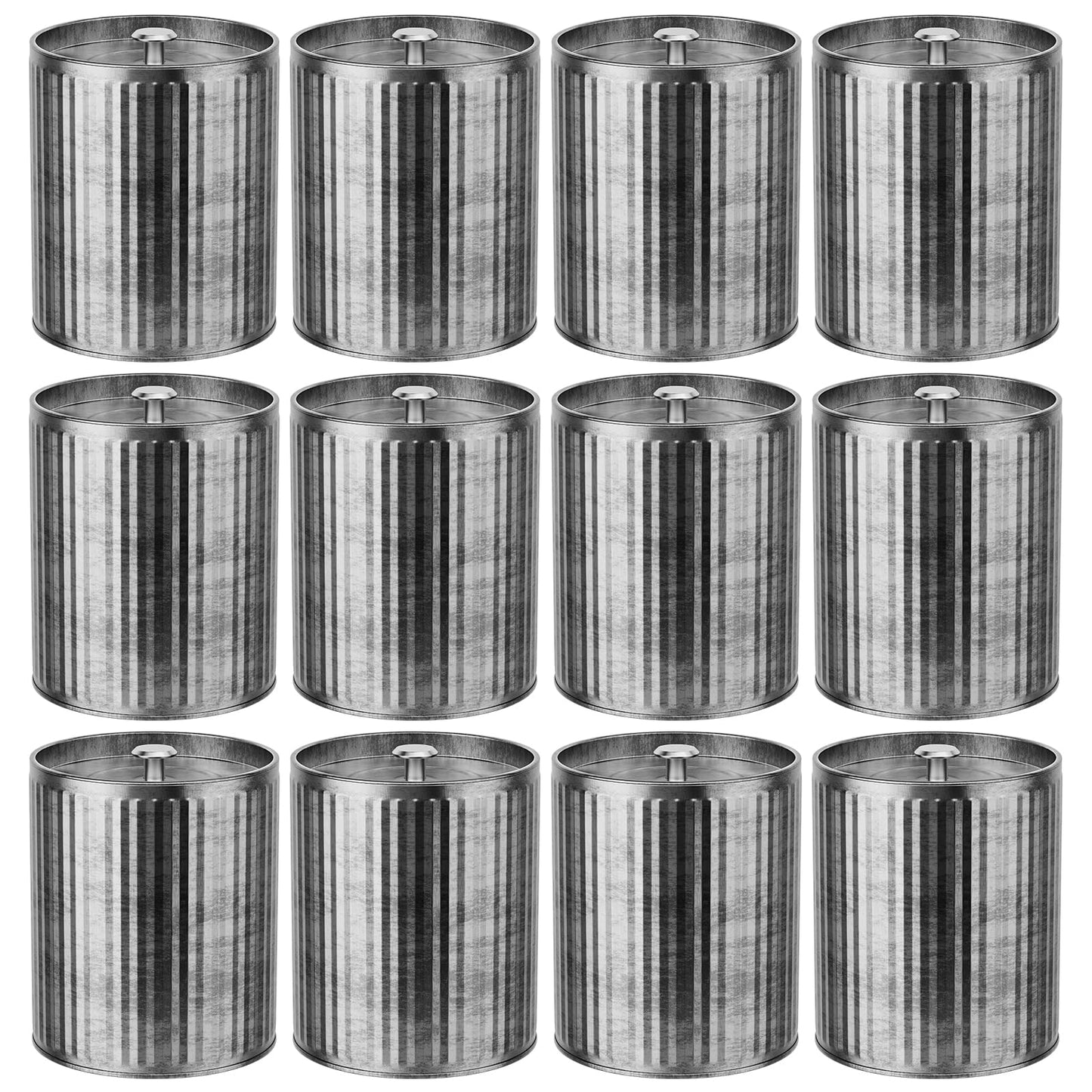 Domivirgo Empty Candle Tins for Making Candles, 10oz Vintage Style Candle Jars, Candle Containers with lid (Silver)