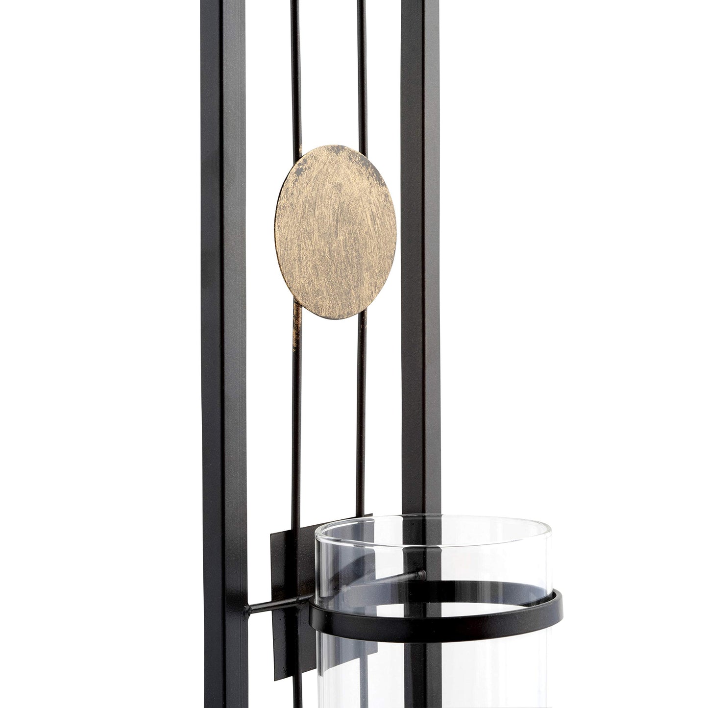 Danya B Set of Two Wall Sconces, Metal Wall Décor, Antique-Style Metal Sconce for Home, Patio or Office – Decorative Metal Wall Scone, Candle Holder, Real or Battery Operated Candles