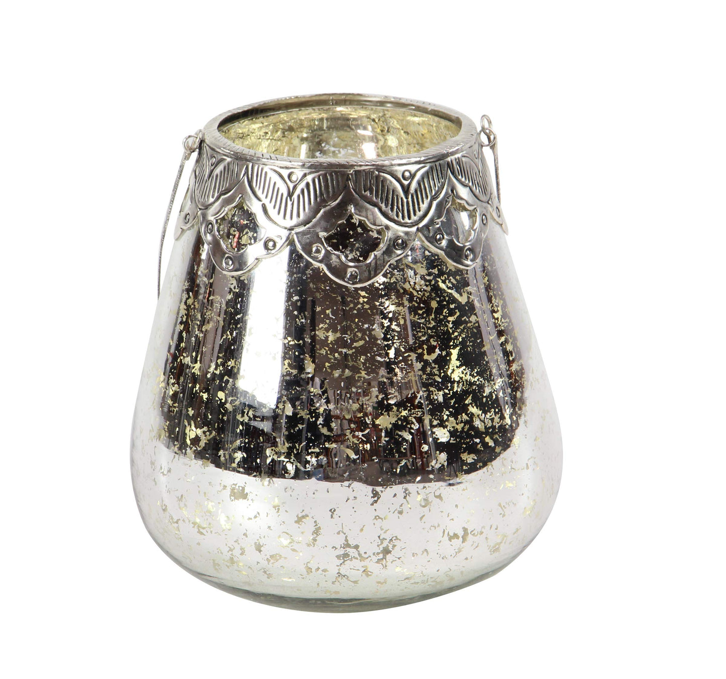 Deco 79 Glass Solid Candle Holder, Set of 3 5", 7", 9"H, Silver