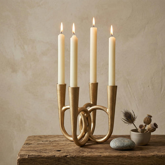 Antique Brass Candle Holder, Iron Taper Candle Holders, Vintage Cast Iron Decorative Candle Stands, Tall Candle Holders for Wedding, Dining Table, Home Decor