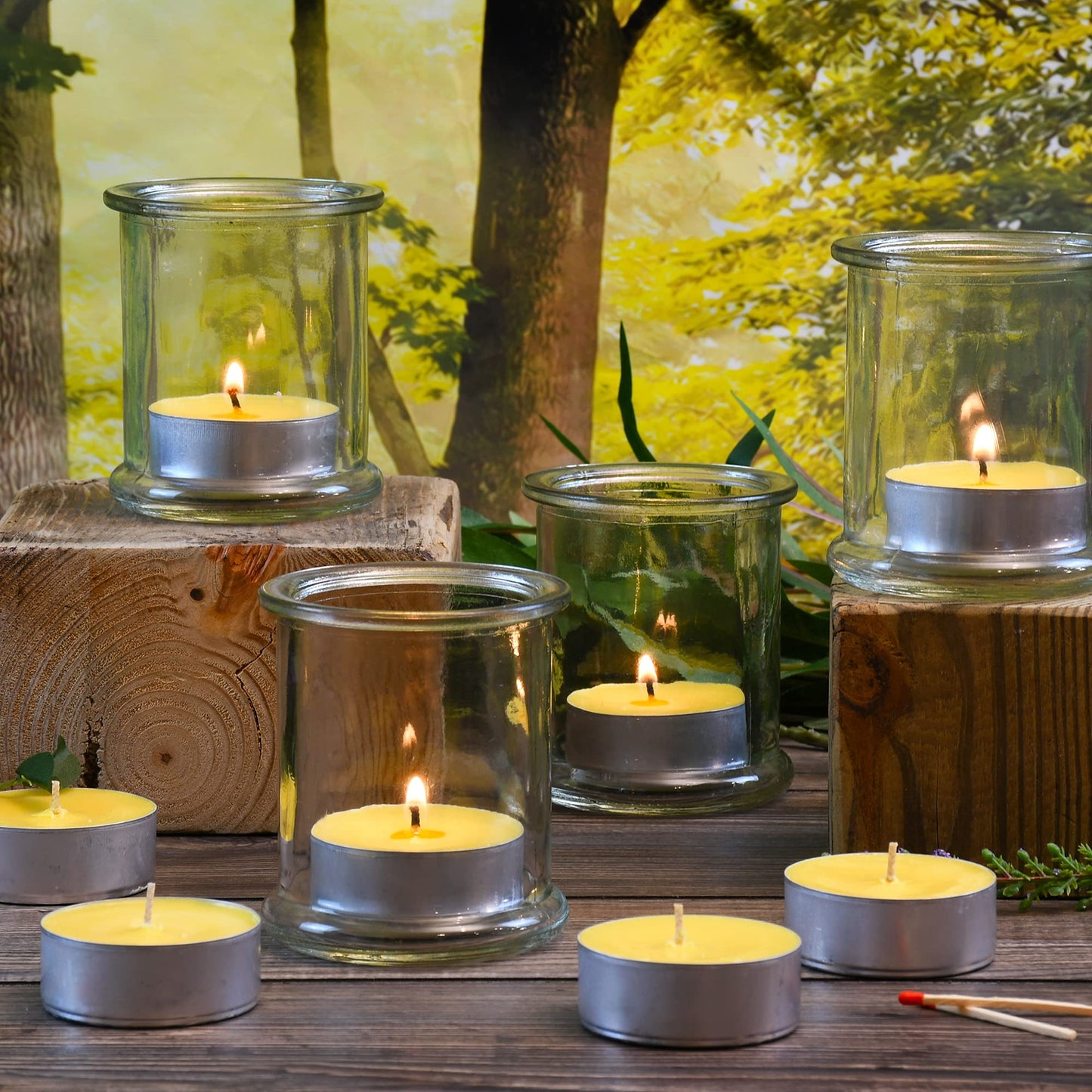LumaBase Extra Large Citronella Tea Light Candles - Set of 24