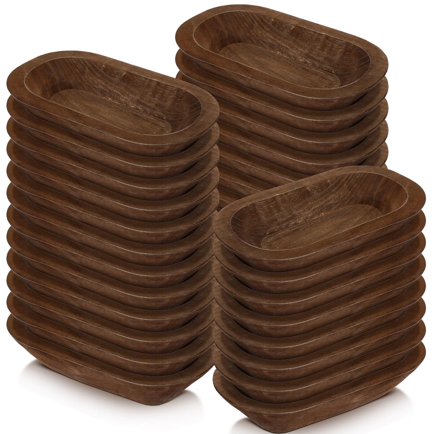 Nuogo 30 Pack Wooden Dough Bowls Bulk 8.6 Inch Rustic Dough Bowls for Wedding DIY Candle Home Crafts Making Farmhouse Fruits Supplies Decoration