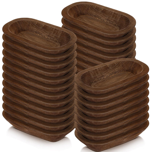 Nuogo 30 Pack Wooden Dough Bowls Bulk 8.6 Inch Rustic Dough Bowls for Wedding DIY Candle Home Crafts Making Farmhouse Fruits Supplies Decoration