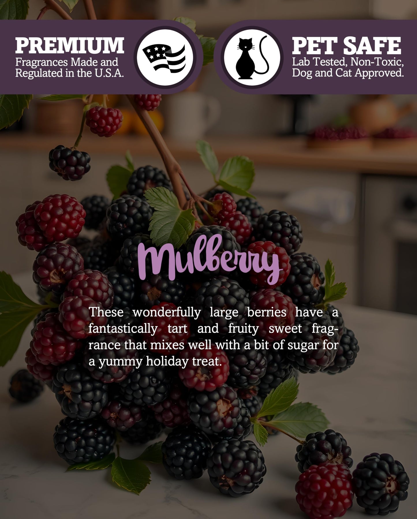 Shortie's Candle Company Mulberry Premium Wax Melts 2 Pack - 6 Oz., Strong & Long Lasting, Non-Toxic - Made with Essential & Natural Oils - Formula 117