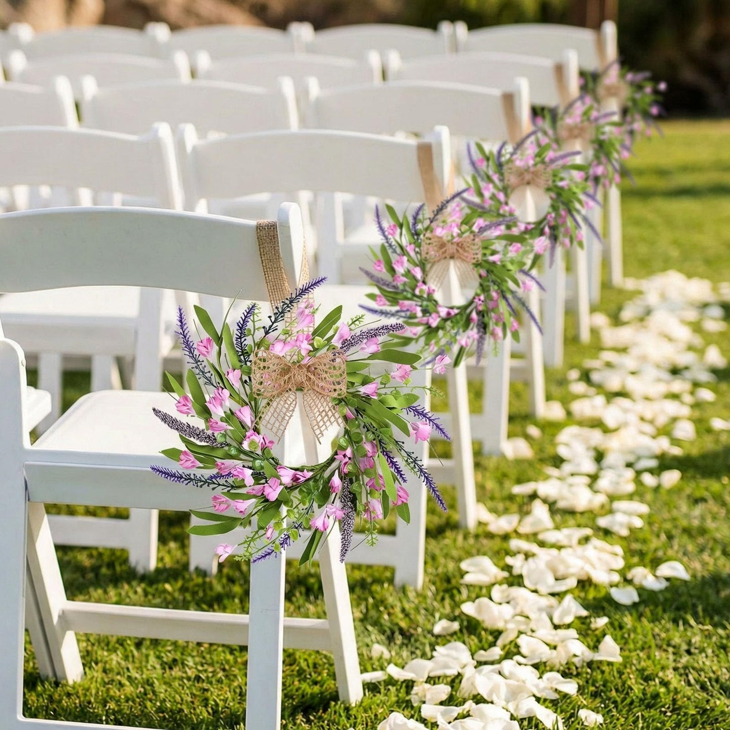 6 PCS Spring Summer Artificial Flowered Wreath Candle Rings Forsythia Lavender Candle Rings Pillar Holder Wreath Mini Floral Candle Rings Wreaths Kitchen Cabinet Swags for Wedding Home Tabletop Decor