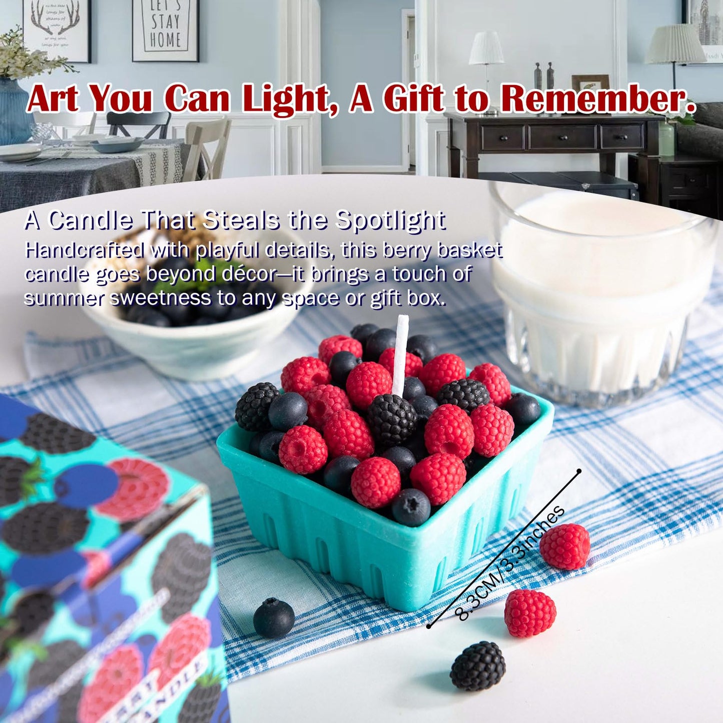 Berry Basket Candle Vegetable Wax Candle