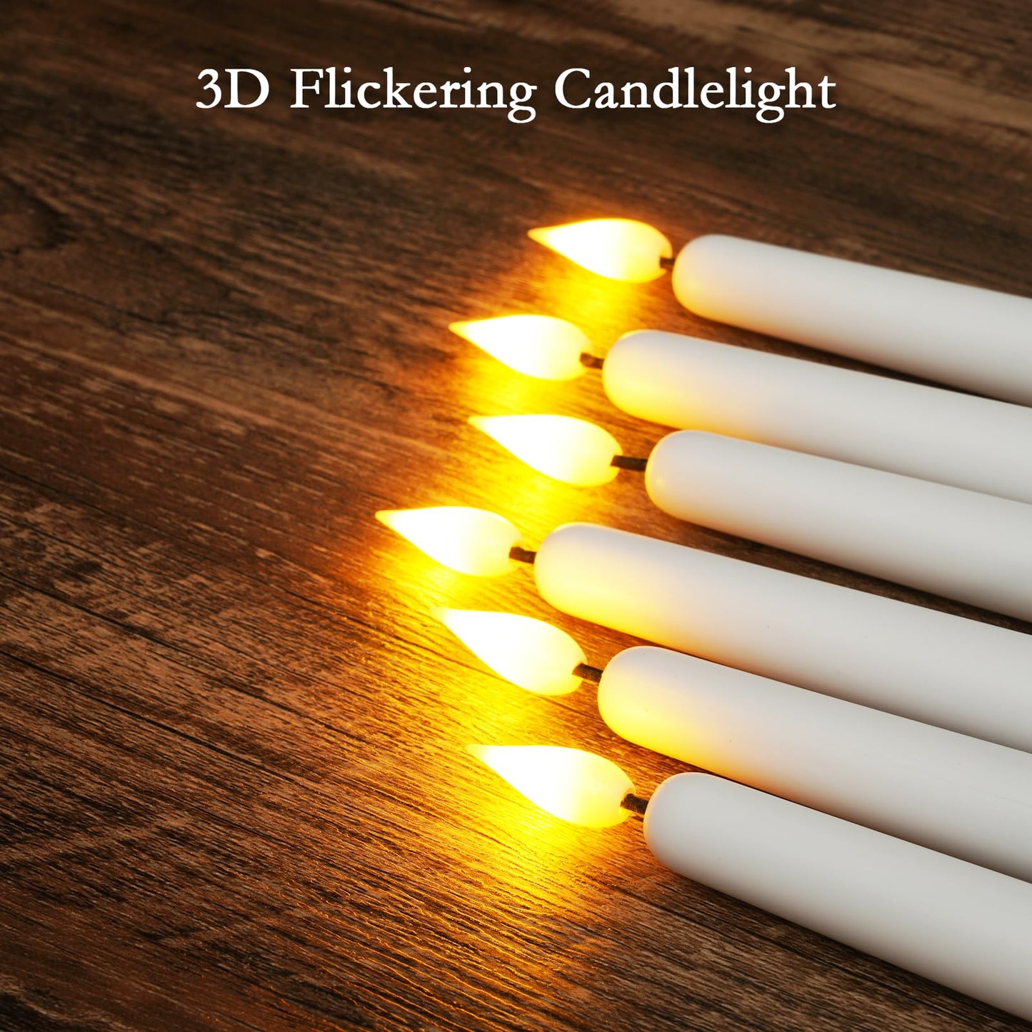 Homemory 11 inches White LED Taper Candles, 24 Pcs Flameless Taper Candles with Remote Timer Dimmer, Plastic Battery Operated Candlesticks with Flickering Flame for Halloween Christmas Wedding Party