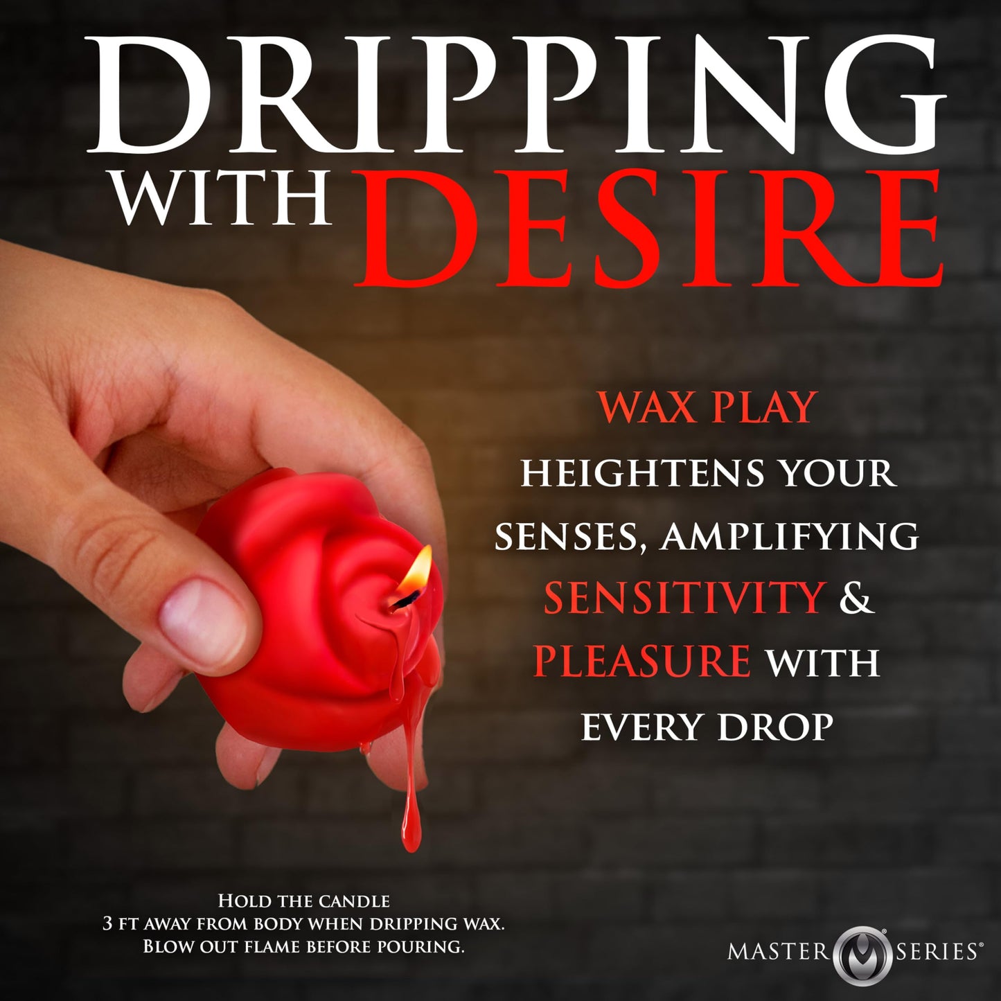MASTER SERIES Fire Garden 3pc Rose Candle Set for Wax Play – Unscented, Low Melting Point for Beginners, Couples, Men & Women – Pairs with Rose Candle Holder – Black, Purple, Red, 3 Pieces.