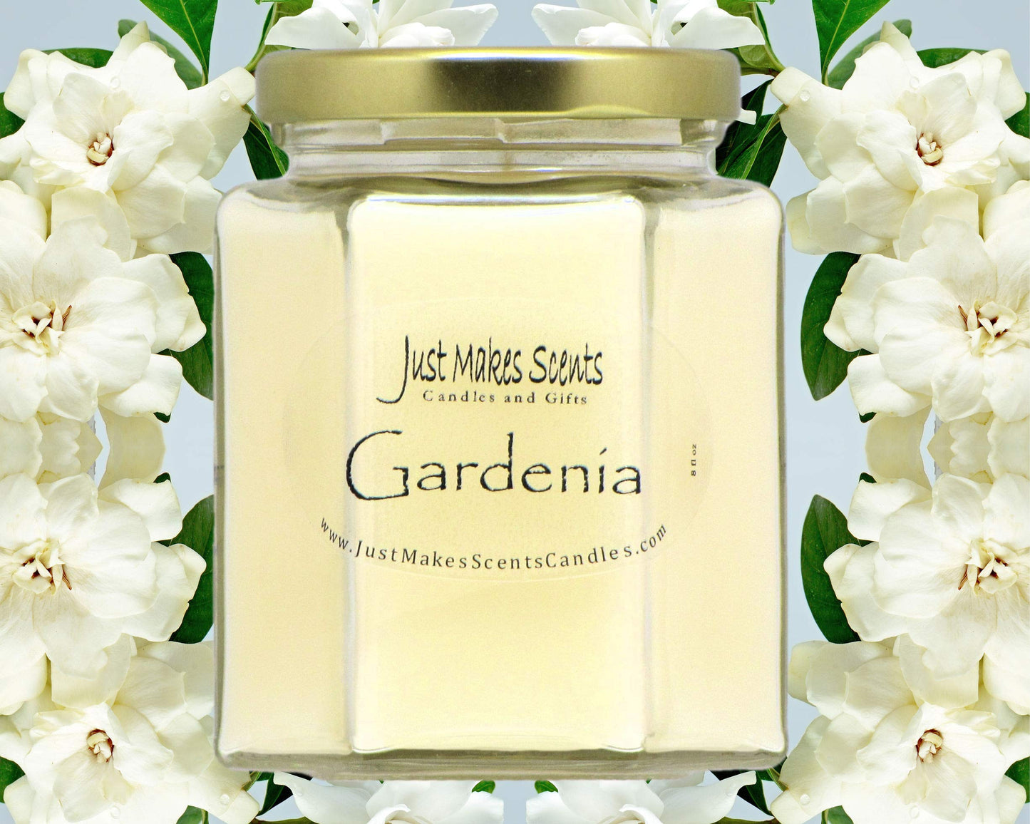 Gardenia Scented Blended Soy Candle | Long Lasting Spring Floral Fragrance | Hand Poured in The USA by Just Makes Scents