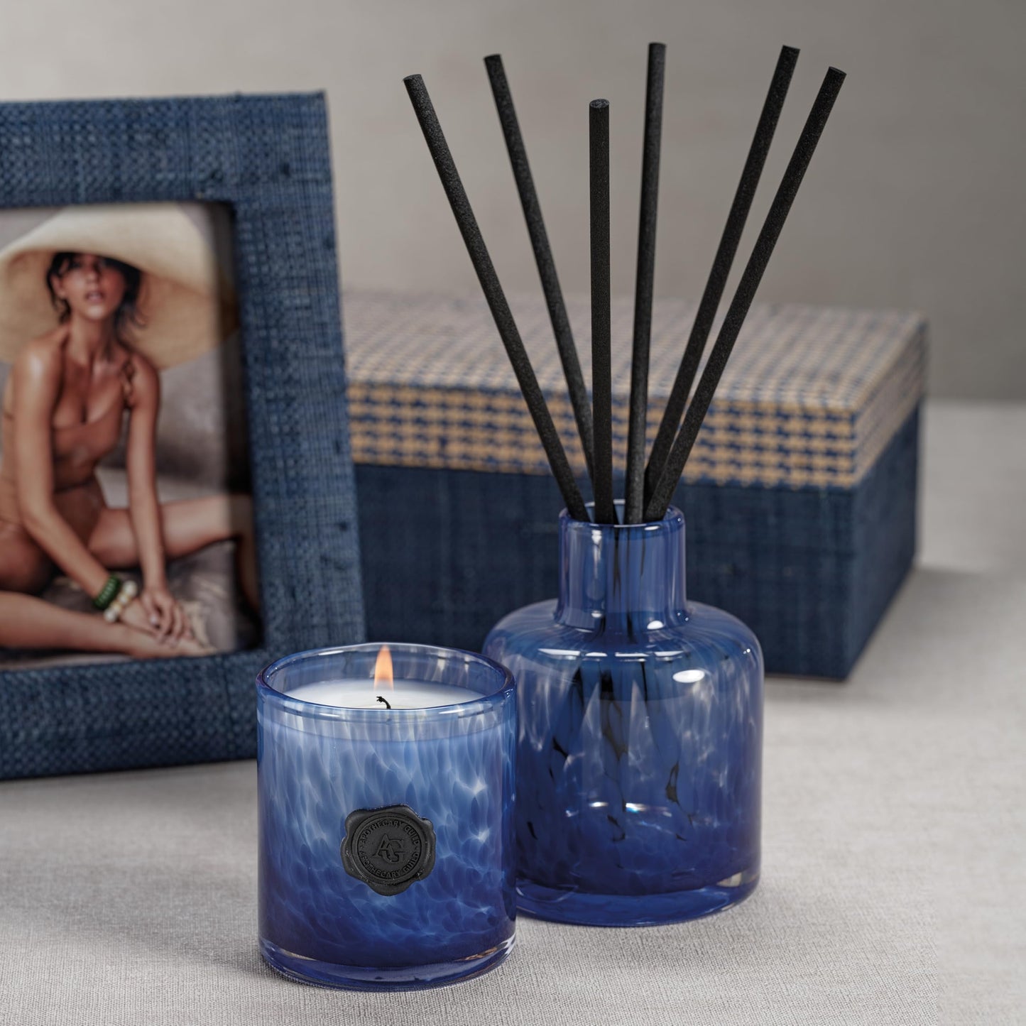 Zodax Apothecary Guild Scented Opal Glass Jar Candle in Gift Box - 4 oz - Sea Salt Coastal Mist