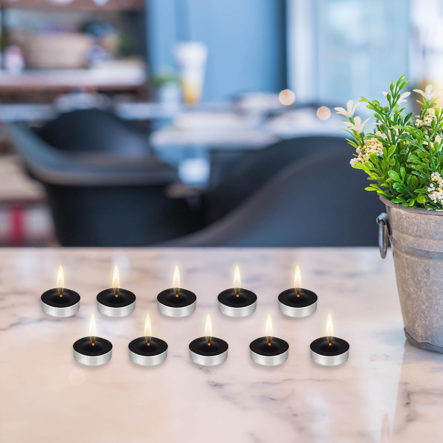 Mega Candles 50 pcs Unscented Black Tea Lights Candles, Pressed Wax Candle 3.5 Hour Burn Time, Home Décor, Wedding Receptions, Occasions, Festivities, Events, Meditations, Spa, Prayers, Vigil