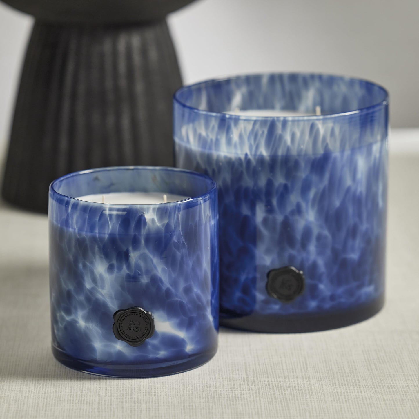 Zodax Apothecary Guild Scented Opal Glass Jar Candle- 50 oz/3-Wick - Sea Salt & Coastal Mist