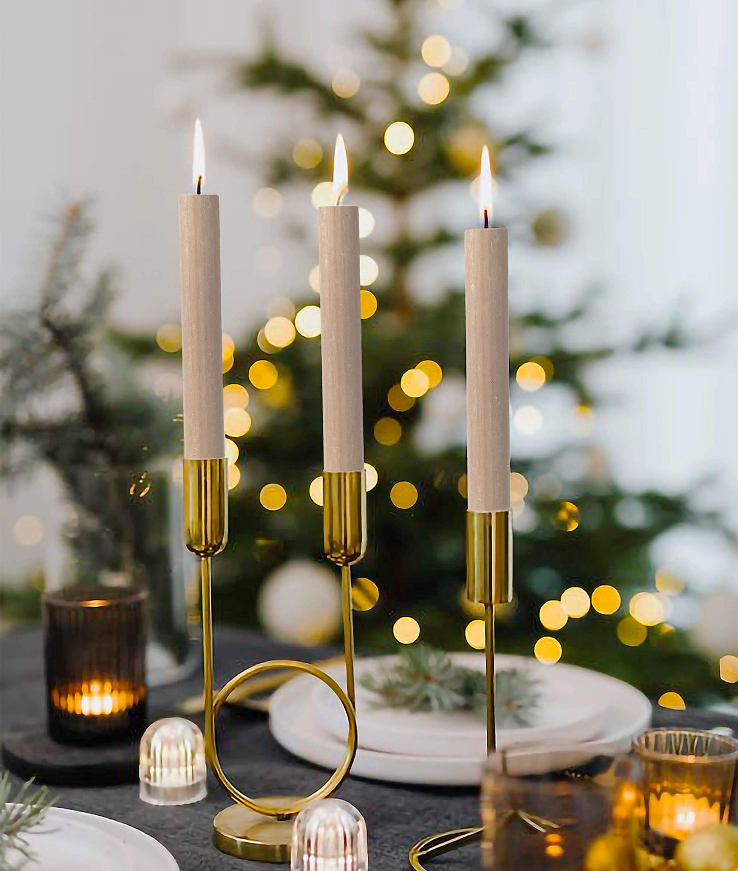 Hyoola 10 Inch Dinner Candles - 12 Pack - Sahara Tall Unscented Rustic Long Burning Candle Sticks