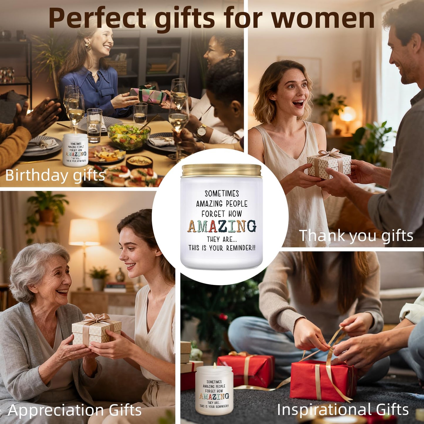 KLL Gifts for Women - You're Amazing Candle - Mothers Day Gifts, Christmas Gift for Women, Birthday, Thank You Inspirational Appreciation Gift for Woman Mom Coworker Sister Wife - Lavender Scented