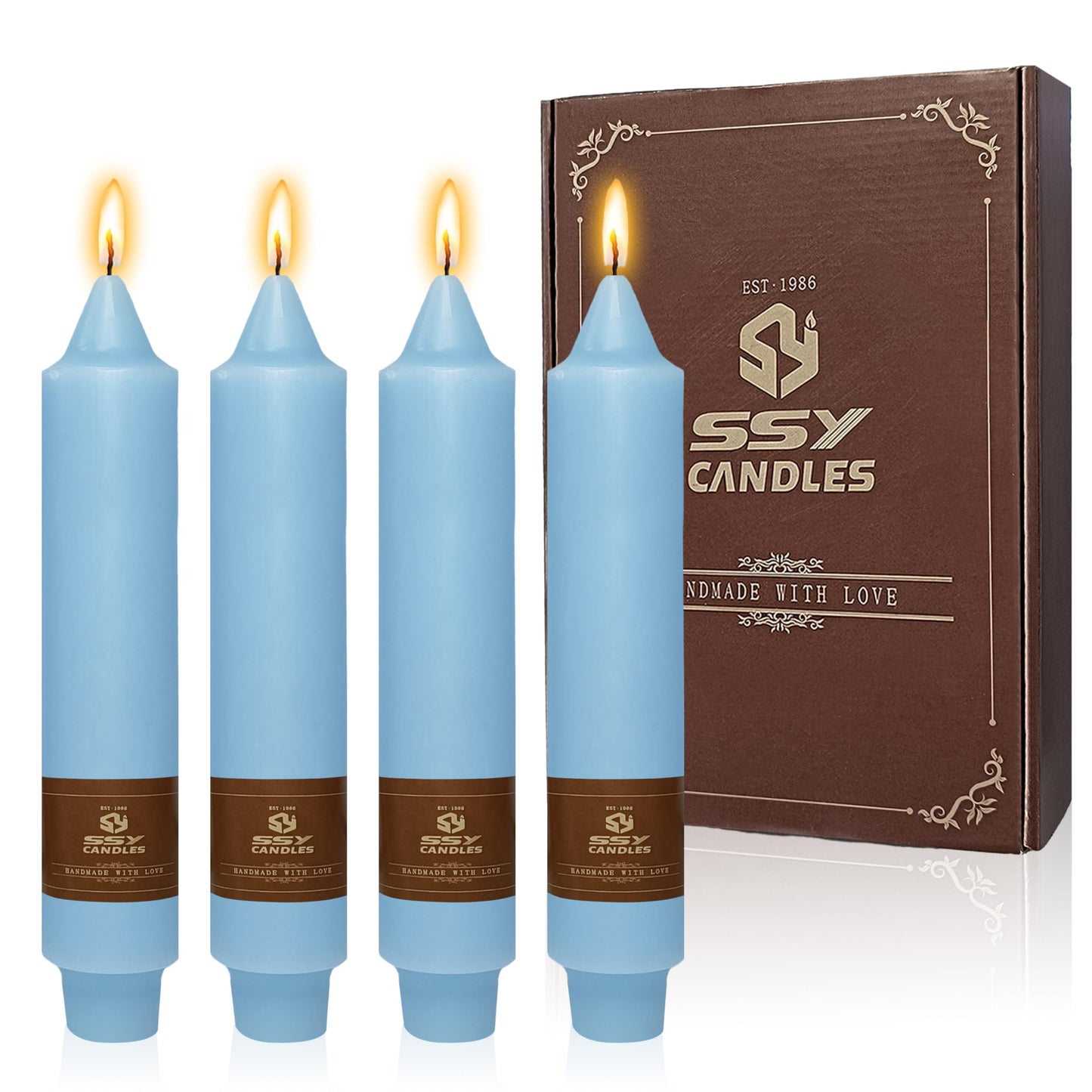 4 Pack Taper Candles Blue Tapered Candles 7 Inch Smokeless Candle Unscented Short Candlesticks Ideal for Weddings Dinner Parties Home Decor