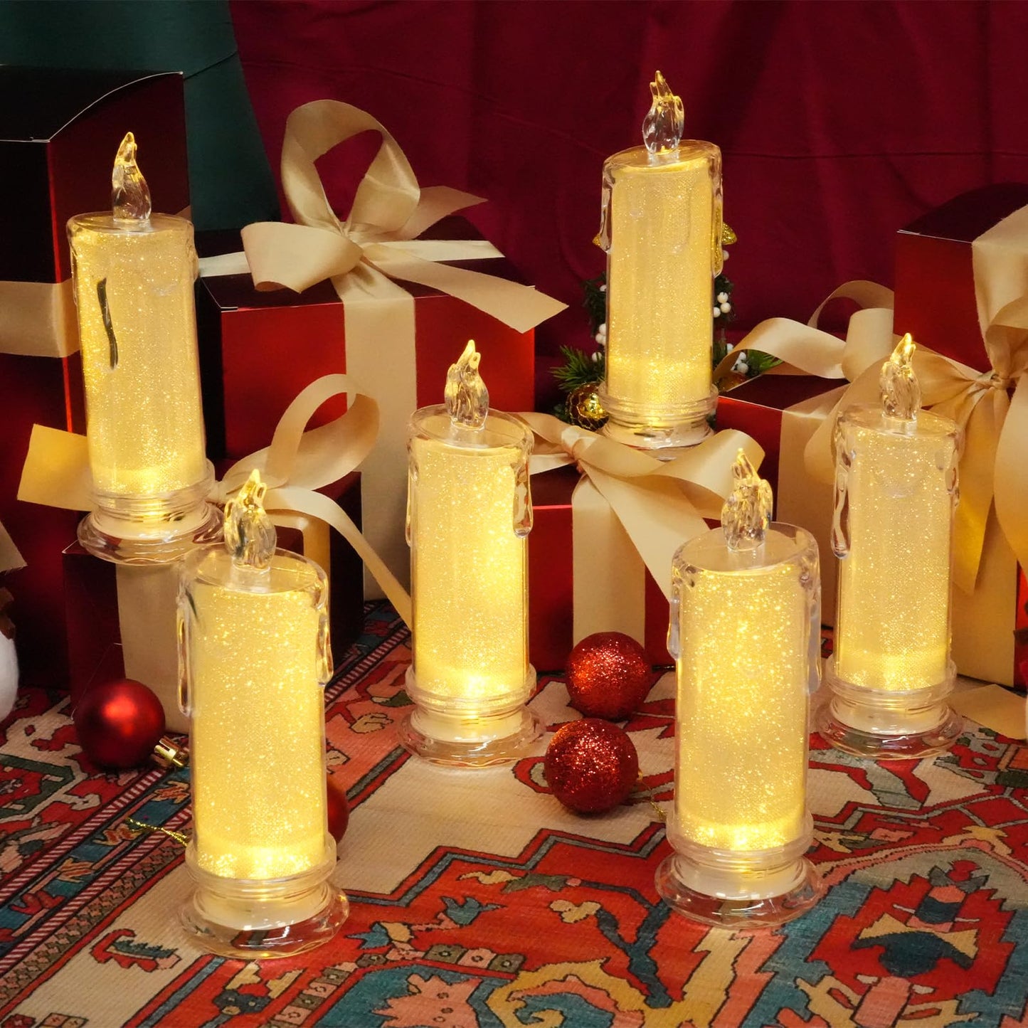HAIDOLIANG 4PCS White LED Candles (D:2.5" x H:7"),Flameless Pillar Candle,Battery Operated Candles/Fake Candle, Velas Artificiales para Decoracion for Valentine Wedding Ramadan Christmas Decorations