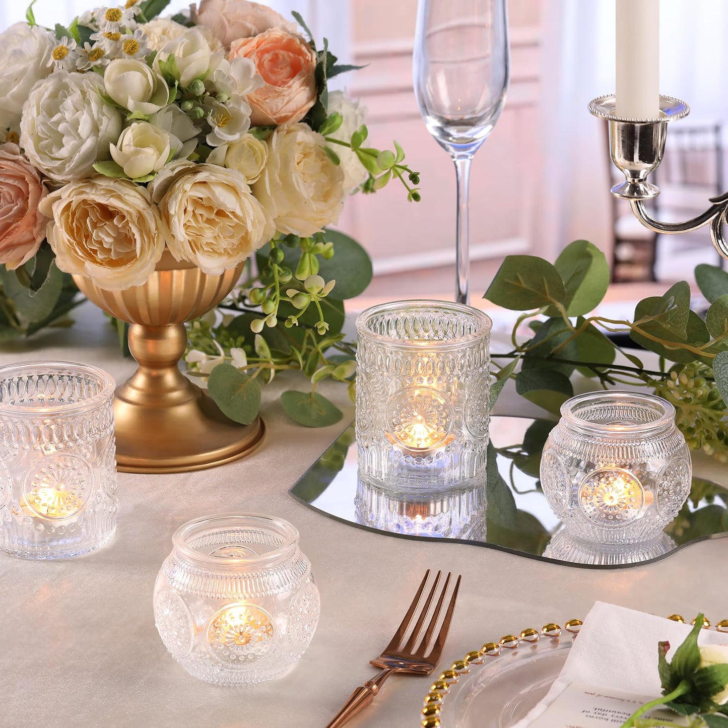 DARJEN Clear Votive Candle Holder Set of 20, Upgraded Size Tea Light Candle Holder Glass for Wedding Table Centerpieces, Elegant Bulk Votive Holders for Party, Proposals and Wedding Shower