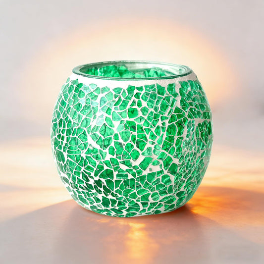 Maimeili Vintage Mosaic Glass Romantic Stained Votive Scented Candle Holder Base Tealight Candles Elegant Home Table Decor(NO Candles) for Wedding Party Christmas Church