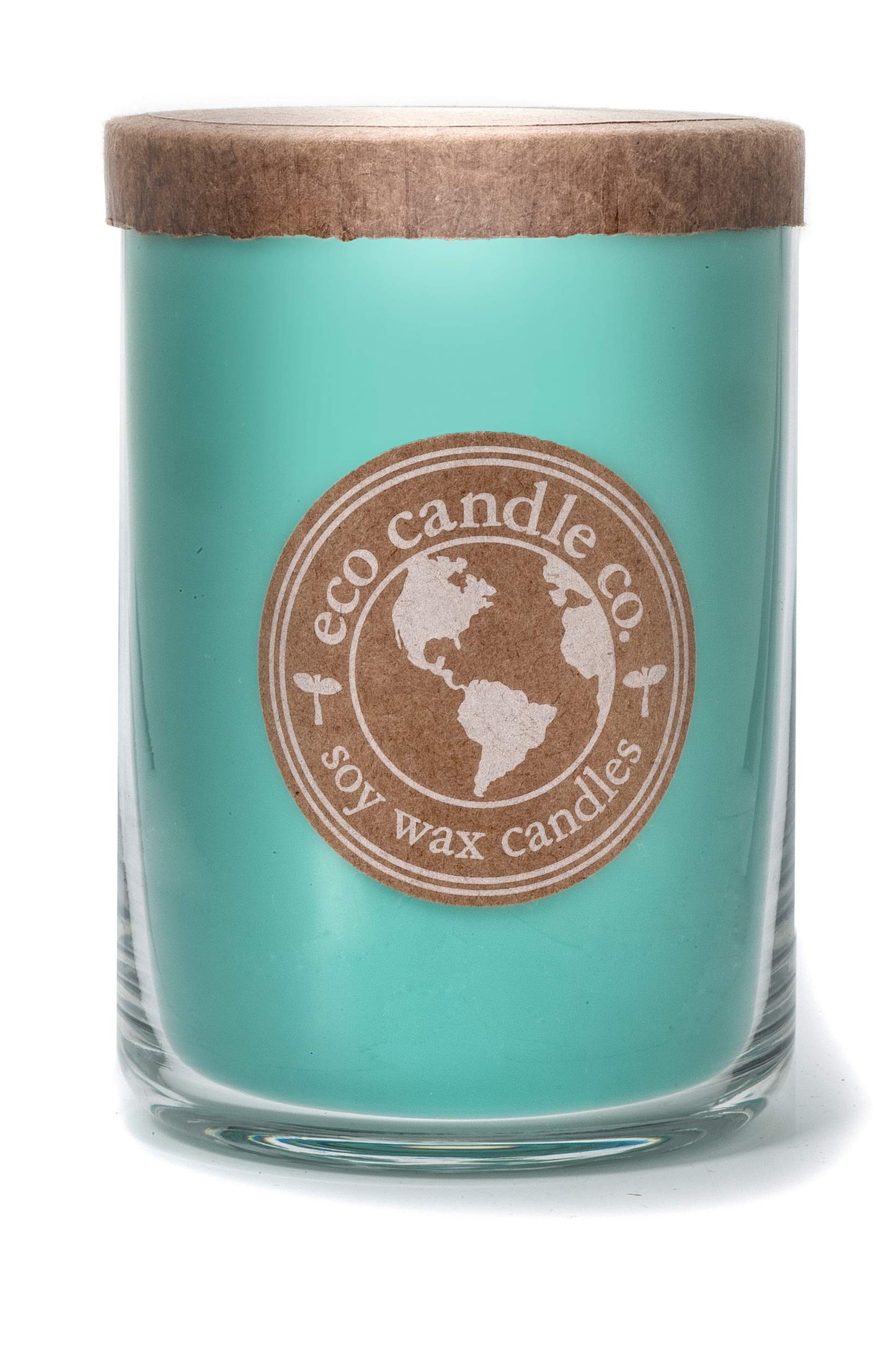 ECO CANDLE CO. Recycled Candle, Ocean Waves, 26 oz. - Scents of Marine Air, Citrus, & Musk - 100% Soy Wax, No Lead, Kraft Paper Label & Lid, Hand Poured, Made from Midwest Grown Soybeans